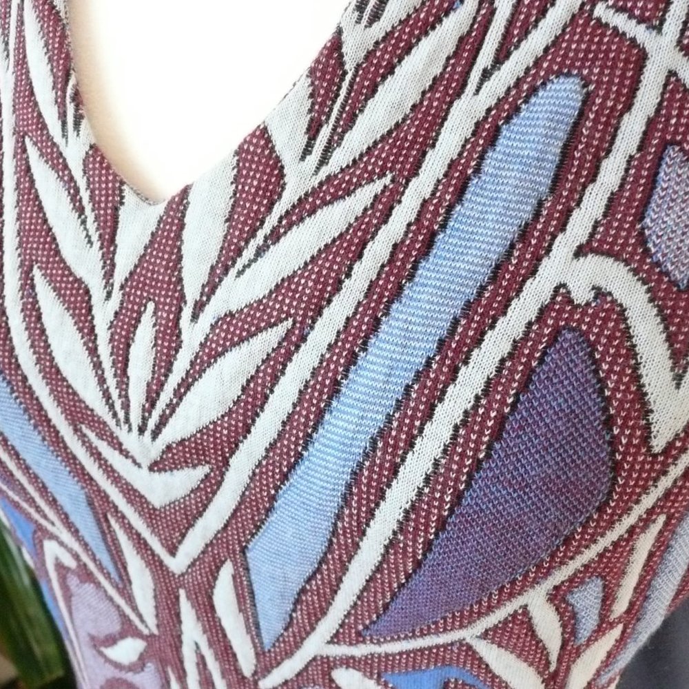 Anthropologie Blue Jacquard Sheath Midi - Picture 3 of 8